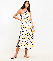 Lemon Tie One Shoulder Midi Dress carousel Product Image 1