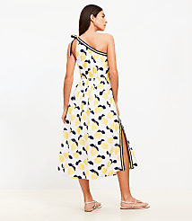 Lemon Tie One Shoulder Midi Dress carousel Product Image 3