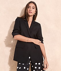 Linen Blend Fluid Modern Blazer carousel Product Image 4