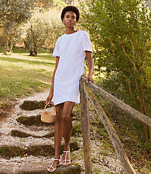 Eyelet Scalloped Neck Mini Dress carousel Product Image 1
