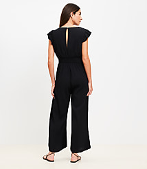 Petite LOFT Beach Crinkle Cutout Flutter Jumpsuit carousel Product Image 3