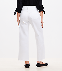 Petite Curvy High Rise Wide Leg Crop Jeans in White carousel Product Image 2