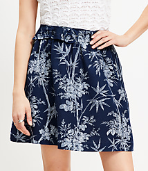 Petite Palm Belted Linen Blend Mini Pocket Skirt carousel Product Image 2