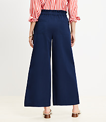 Petite Breezy Wide Leg Ankle Pants in Twill carousel Product Image 3