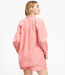 Petite Striped Poplin Everyday Oversized Pocket Shirt carousel Product Image 3