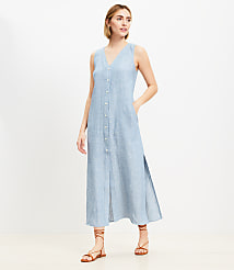 Petite Linen Vest Midi Dress carousel Product Image 2