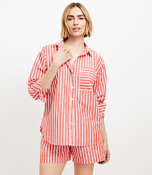 Striped Poplin Everyday Oversized Pocket Shirt carousel Product Image 2