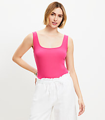 Perfect Ribbed Square Neck Tank Top carousel Product Image 1