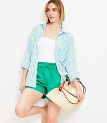 Petite Striped Everyday Oversized Pocket Shirt carousel Product Image 1