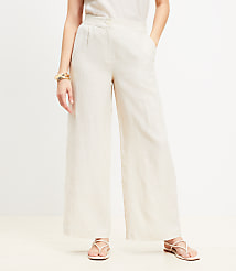 Pull On Wide Leg Pants in Linen carousel Product Image 2