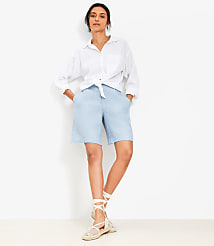 Bermuda Shorts in Linen carousel Product Image 1