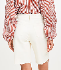 Denim Bermuda Shorts in Ivory carousel Product Image 2