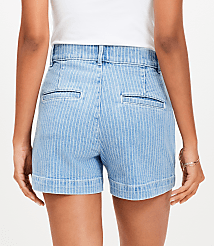 Palmer Denim Shorts in Blue Stripe carousel Product Image 3