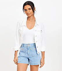 Palmer Denim Shorts in Blue Stripe carousel Product Image 1