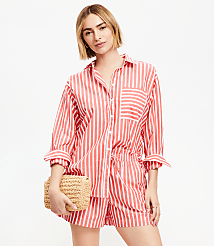 Breezy Shorts in Striped Poplin carousel Product Image 1