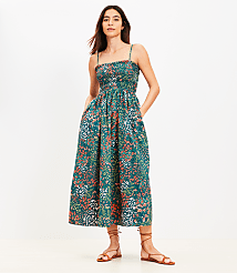 Garden Poplin Smocked Strappy Maxi Pocket Dress carousel Product Image 2