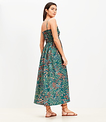 Garden Poplin Smocked Strappy Maxi Pocket Dress carousel Product Image 3
