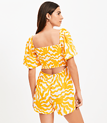 LOFT Beach Sunny Smocked Cutout Back Romper carousel Product Image 3