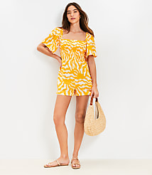 LOFT Beach Sunny Smocked Cutout Back Romper carousel Product Image 2