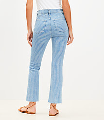 Fresh Cut High Rise Kick Crop Jeans in Blue Stripe carousel Product Image 3