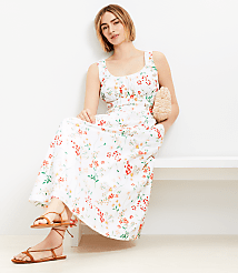 Floral Poplin Smocked Maxi Pocket Dress carousel Product Image 1