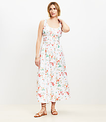 Floral Poplin Smocked Maxi Pocket Dress carousel Product Image 2