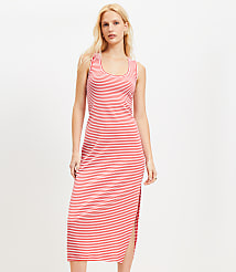 Stripe Perfect Ribbed Tank Midi Dress carousel Product Image 1