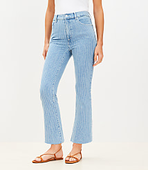 Fresh Cut High Rise Kick Crop Jeans in Blue Stripe carousel Product Image 2