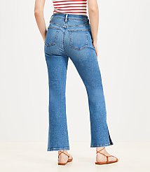 Vent Hem High Rise Kick Crop Jeans in Medium Vintage Indigo Wash carousel Product Image 2