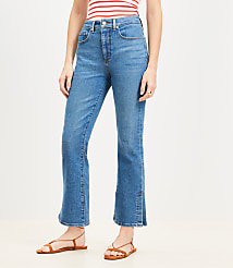 Vent Hem High Rise Kick Crop Jeans in Medium Vintage Indigo Wash carousel Product Image 3