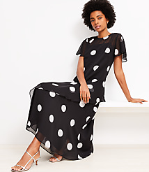 Dotted Flounce Maxi Dress carousel Product Image 1