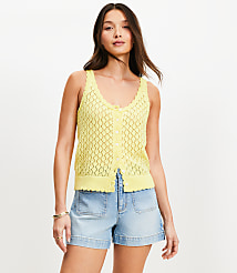 Crochet Button Sweater Tank Top carousel Product Image 2