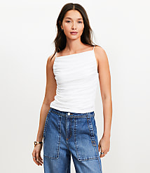 Ruched Apron Neck Top carousel Product Image 1
