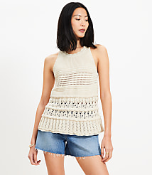 Petite Textured Pointelle Swingy Sweater Tank Top carousel Product Image 1