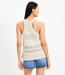 Petite Textured Pointelle Swingy Sweater Tank Top carousel Product Image 3