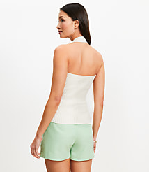 Petite Ribbed V-Neck Halter Sweater carousel Product Image 2