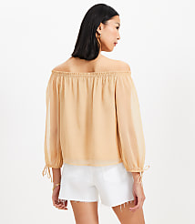 Tie Cuff Off The Shoulder Blouse carousel Product Image 3
