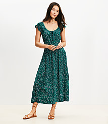 Floral Smocked Flutter Midi Dress carousel Product Image 2