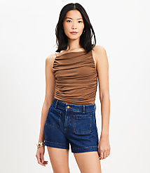 Ruched Apron Neck Top carousel Product Image 1