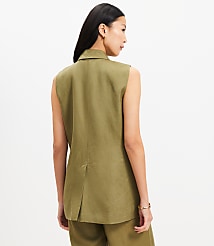 Linen Blend Double Breasted Vest carousel Product Image 3