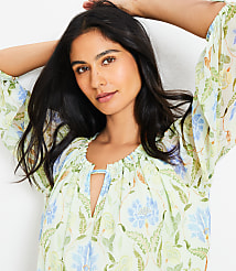 Floral Tie Cuff Off The Shoulder Blouse carousel Product Image 3