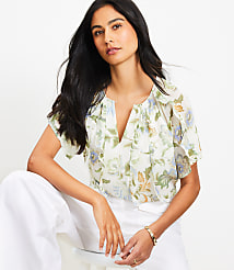Floral Ruffle Flutter Sleeve Top carousel Product Image 1