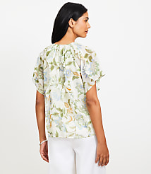 Floral Ruffle Flutter Sleeve Top carousel Product Image 3