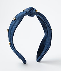 Embellished Denim Knot Headband carousel Product Image 1