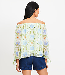 Floral Tie Cuff Off The Shoulder Blouse carousel Product Image 4
