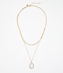 Mother Of Pearl Layered Pendant Necklace carousel Product Image 1