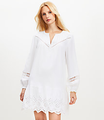 Petite Eyelet Flounce Mini Dress carousel Product Image 1