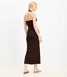 Ribbed Maxi Halter Sweater Dress carousel Product Image 3