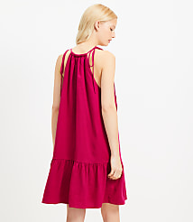 Petite Eyelet Linen Blend Mini Halter Dress carousel Product Image 3