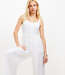 Linen Cotton Strappy Jumpsuit carousel Product Image 1